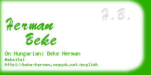herman beke business card